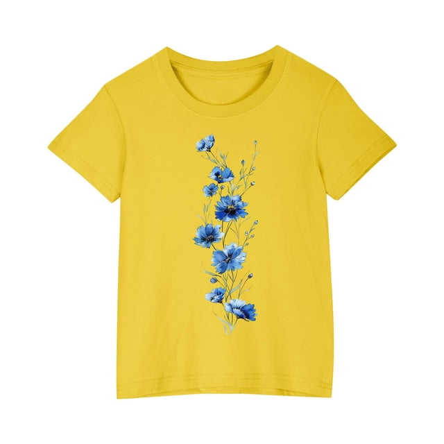 T-shirt en Coton pour Garçons Filles Tout-Petits Enfants Col Rond Manches Courtes T-Shirt Imprimé Haut 1 Pce