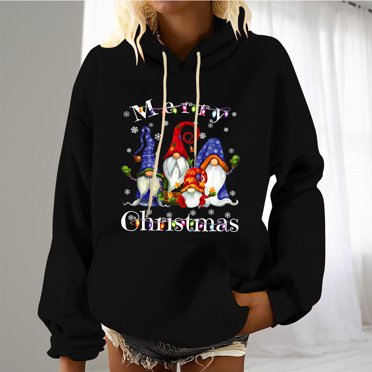 EGNMCR Chandail de Noël pour Femmes, Mode, Imprimé, Tendance, Col Rond, Manches Longues, T-Shirt à Capuche, Chandail Ample, Haut, Chandails à Capuchon pour Femmes