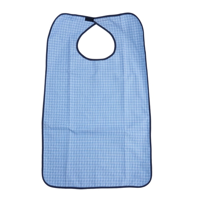EeaseCA Plaid Machine Washable Double Layer Adult Waterproof Bib Mealtime Clothing Protector