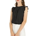 thumbnail image 2 of INSPIRE CHIC Blouse Sans Manches pour Femme, à Volants, Plissée, Blouse CHIC pour le Travail, m Noir, 2 of 8