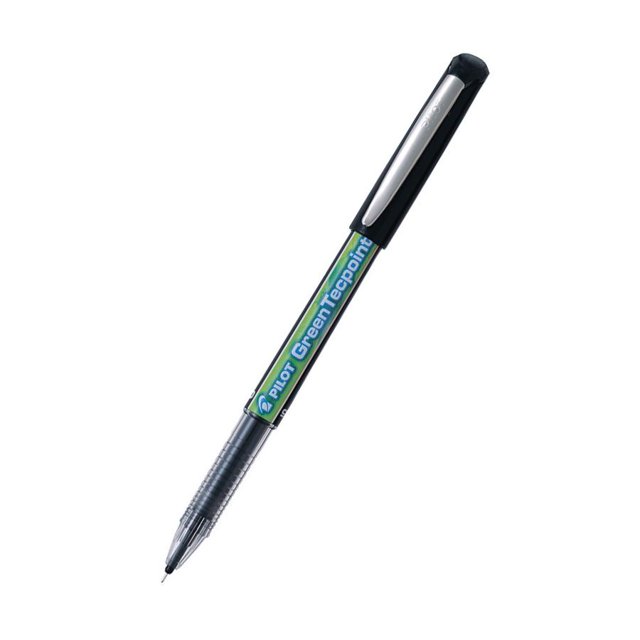 Pilot Begreen BG-BXGR5-BK Begreen GreenTecpoint Rolling Ballpoint Pen in black, featuring a 0.5mm needle point for smooth and precise writing. The pen is refillable, airplane safe, and made with 89% recycled content. Sold individually.