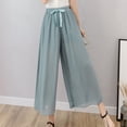 thumbnail image 1 of Meichang Women's Chiffon Loose Wide Leg Pants, Plus Size, Capri, 1 of 6