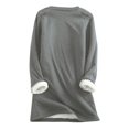 thumbnail image 3 of HKEJIAOI 2023 Haut pour Femme Col Rond Uni Poids Moyen Manches Longues Haut, 3 of 7