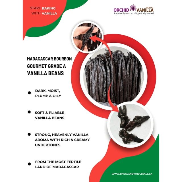 3 oz Whole Madagascar Vanilla Bean Pods Grade A for Baking, Extract Making & Desserts