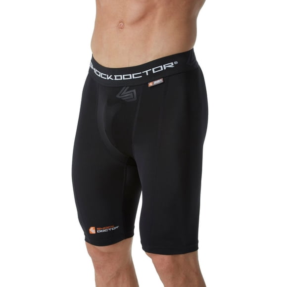 Men's Shock Doctor 221 Core Compression Short with BioFlex Cup (Black XL)