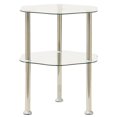 thumbnail image 1 of vidaXL 2-Tier Side Table Transparent 38x38x50 cm Tempered Glass, 1 of 5