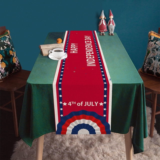 WHEANG Clearance Innovation Independence Day Decorative Table Runner Linen Durable Table Mat Border Exclusively for Strong Table Cloth