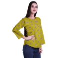 thumbnail image 3 of Moomaya Haut à Manches Longues Imprimé avec Patte de Boutonnage, Col Rond, Tunique d'Été Décontractée pour Femme, 3 of 5