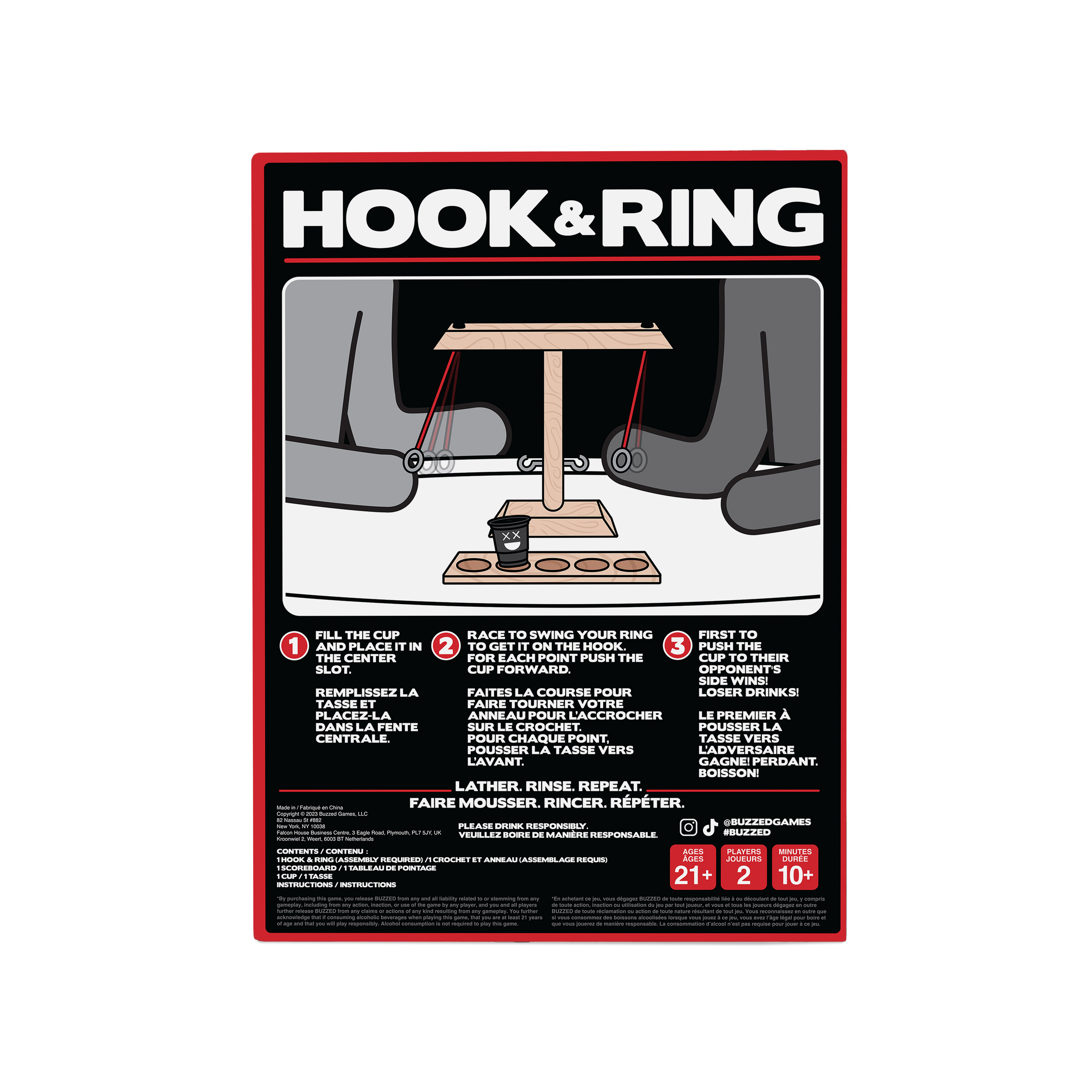 Buzzed Classics Hook and Ring – Ensemble de lancer d’anneaux pour adultes, par Buzzed What Do You Meme?