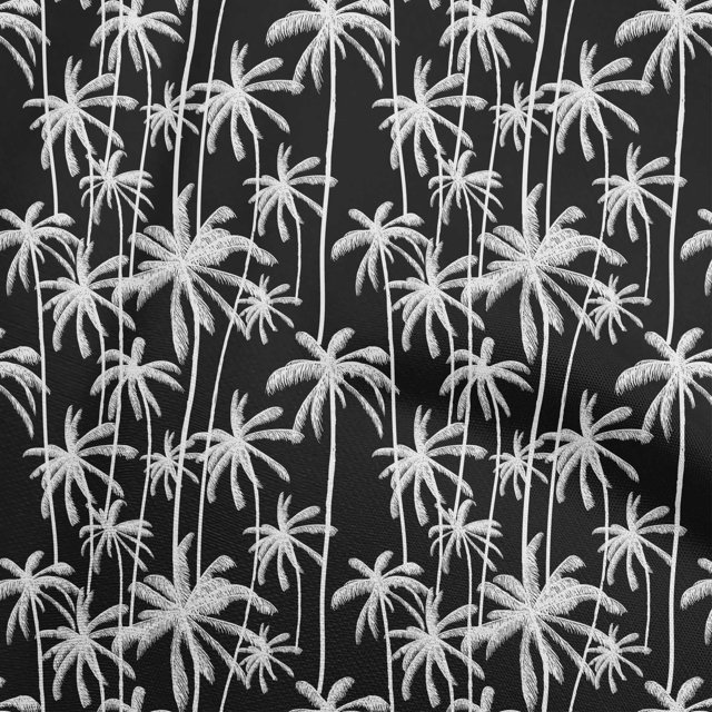 oneOone Rayon Black Fabric Tropical Tree Sewing Craft Projects Fabric Prints By Yard 56 Inch Wide
