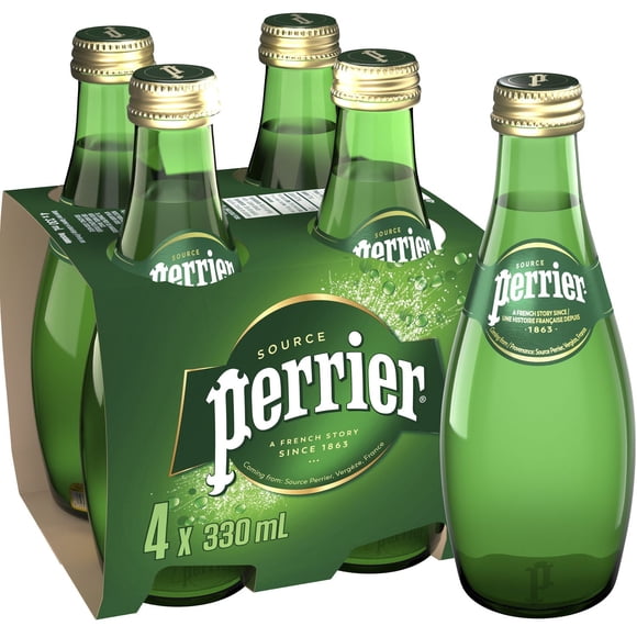 Perrier Sparkling Carbonated Water Glass Bottle4X330ML