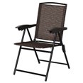 thumbnail image 4 of Costway 4PCS Folding Sling Chairs Steel Armrest Patio Garden Camping W/ Adjustable Back, 4 of 10