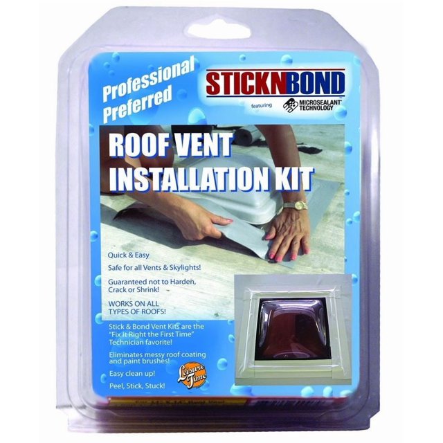 Heng s Industries Kit d'Installation de Ventilation de Toit 60007 STICKNBOND; pour Évents de 14 Pouces x 14 Pouces; Installation Autocollante