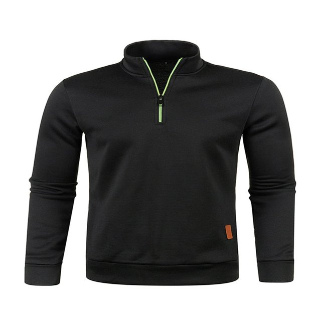 Chandail à Col Montant à Fermeture à Glissière pour Hommes, Manches Longues, Automne