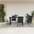 thumbnail image 1 of vidaXL 5 Piece Garden Dining Set Black Steel and Textilene, 1 of 4