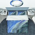 thumbnail image 3 of Designart 'Black And Blue Abstract Water Painting' Geometric Bedding Set - Duvet Cover & Shams, 3 of 4