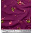 thumbnail image 1 of Soimoi Modal Satin Fabric Leaves & Carnation Floral Decor Fabric Printed Yard 42 Inch Wide, 1 of 1