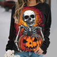thumbnail image 2 of LMKIHUSA Chandail pour Femmes Halloween Horreur Citrouille Imprimé Graphique Chandail à Manches Longues Col Rond Chandail Surdimensionné Décontracté Mode Automne 2025 Hauts Multicolore,TG, 2 of 6
