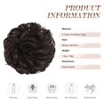 thumbnail image 5 of FESHFEN Chignon Désordonné Pièce de Cheveux Chignon Épais Chouchous Synthétiques Brun Moyen Ondulé Queue de Cheval Extensions de Cheveux pour Femmes Filles 1PCS, 5 of 5