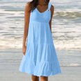 thumbnail image 2 of Yuyuzo Robes pour Femmes 2025 Décontractées Sans Manches Robes d'Été de Plage Robe à Volants Robe de Fête, 2 of 5