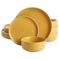 thumbnail image 1 of Gibson Home Everyday Essential Service de vaisselle en grès 12 pièces Jaune, 1 of 8