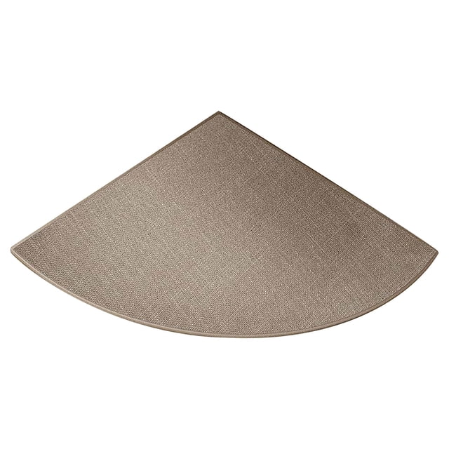Semicircular Linen Textured Floor Mat, Fan Shaped Non Slip Rug, Water Absorbent Corner Doormat for Entryway Kitchen Indoor Home Decor