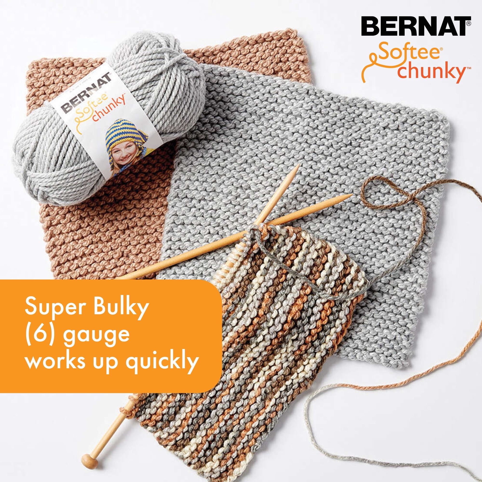 Bernat® Fil Softee® Chunky™, Acrylique #6 Super Volumineux, 3,5oz/100g, 108 Yards
