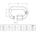 thumbnail image 4 of Greenne Mousqueton Lien Rapide Sangle Connecteur Acier Chaîne Réparation Manille D-Shape Gréement, 4 of 8