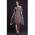 thumbnail image 3 of Bimba Damask Printed Womens Cold Shoulder Tunic Party Round Neck Shift Dress-Large, 3 of 6