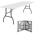 thumbnail image 1 of FDW Portable Fold-in-Half Folding Table, Event & Party Table for Backyard, Camping & Gatherings, White, 1 of 7