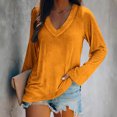 thumbnail image 2 of KIHOUT Hauts pour Femmes Printemps Hiver Mode Décontractée Manches Longues Col en V Couleur Unie Hauts Blouse pour Dames, 2 of 4