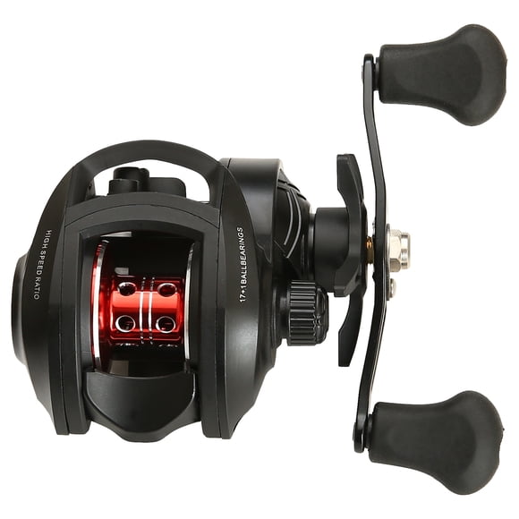 Amdohai Ultra Lisse 17 + 1 BB Moulinet Baitcasting Moulinet de Pêche Baitcaster 8kg Traîne Max Rapport de Vitesse 7.2:1 Système de Freinage Magnétique