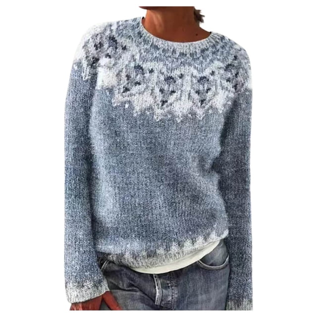 Kcodviy Chandails pour Femmes Hiver Automne Chandails pour Femmes Petites Décontractés Amples à Manches Longues Chandails à Enfiler pour Femmes Hauts en Tricot