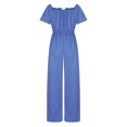 thumbnail image 4 of Birdeem Womens One Line Neck Waist Loose Straight Jumpsuit Versatile Pants, 4 of 6