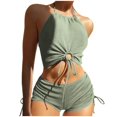 thumbnail image 2 of Cameland Women Solid-Color Split Body Sexy Backless Bikini Swimsuit Set, 2 of 5