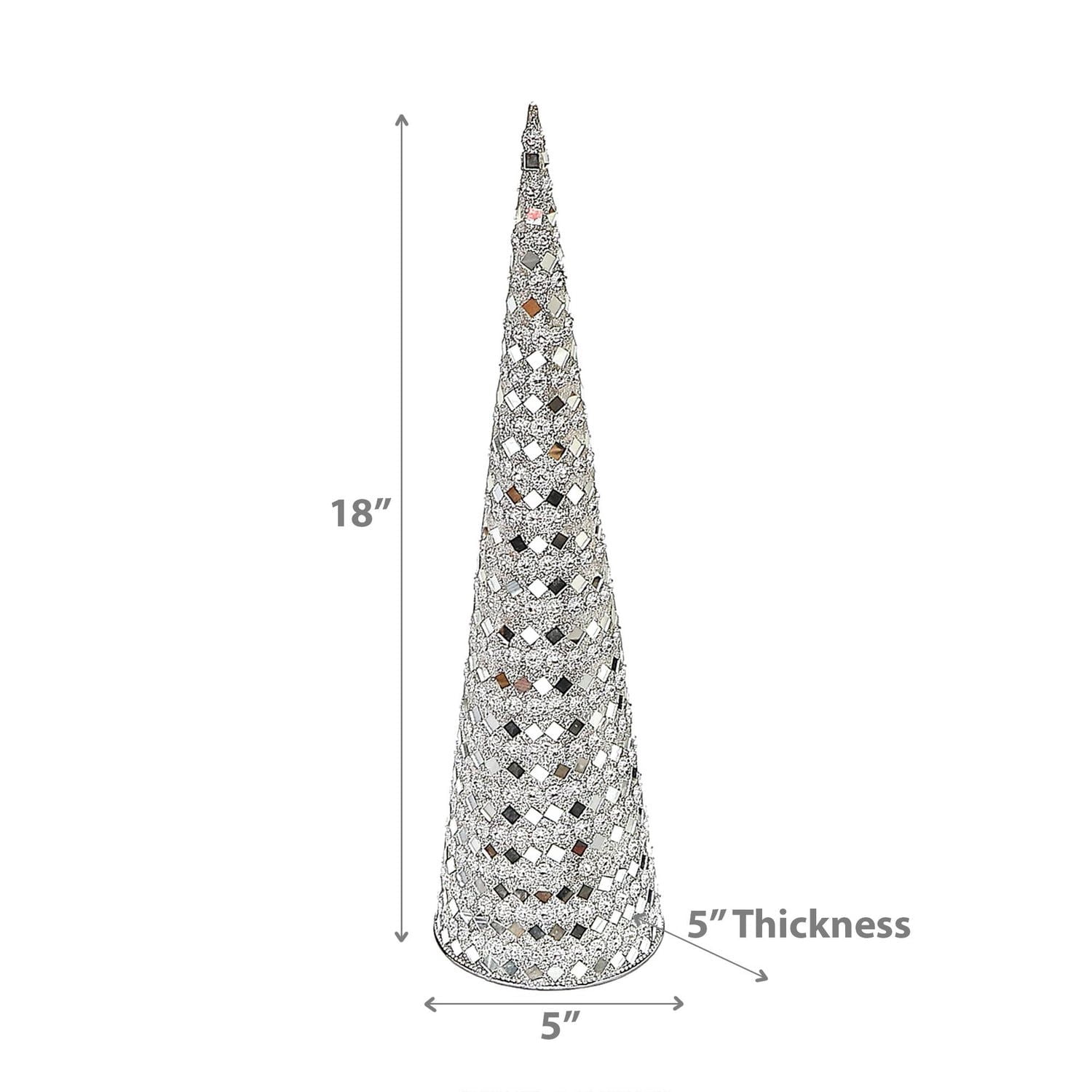 Christmas 18 Cone Tree Silver Diamond
