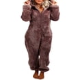 thumbnail image 1 of Pyjamas à Capuche en Peluche pour Femmes, Dessin Animé, Oreilles 3D, 1 of 6