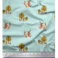 thumbnail image 1 of Soimoi Green Moss Georgette Fabric Tree & Animals Dots Print Fabric by Yard 42 Inch Wide, 1 of 5