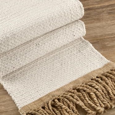 Bouclair Off White Table Runner 15.6 X 13.5 in (39.62 X 34.29 cm)