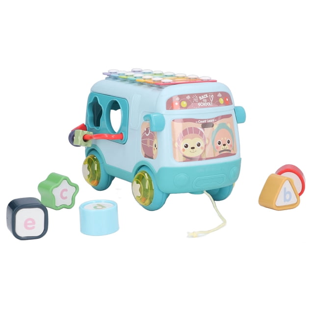 Bus Musical Xylophone, Bus Musical Cultiver la Conscience Spatiale Éviter Automatiquement les Obstacles pour Enfants pour la Maison Vert