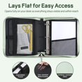thumbnail image 4 of SUNEE Zippered Binder Bag with Handle, 2-Inch 3-Ring O-Ring, 500-Sheet Capacity, Includes Zip Pocket, 5-Tab Expanding File Folder, Multi-Pocket Organizer Binder for Middl, 4 of 7