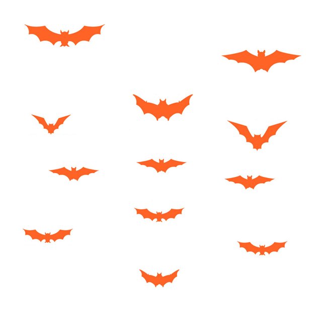 AYktou Décorations d'Halloween, Décorations de Fête d'Halloween, Décorations de Fête d'Halloween Tridimensionnelles Chauve-Souris Lumineuses Jaunes, Vertes et Rouges Autocollants Muraux