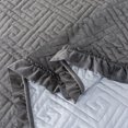 thumbnail image 3 of JML Velvet Quilt Set King Size 3 Pieces, Soft Velvet Diamond Pattern Bedspread Coverlet Quilted Bedding Set, with 2 Pillow Shams,Dark Gray, 3 of 7