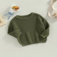 thumbnail image 3 of Toddler Baby  Neck Sweaters  Long Sleeve Solid Color Loose Knitted Pullovers, 3 of 7