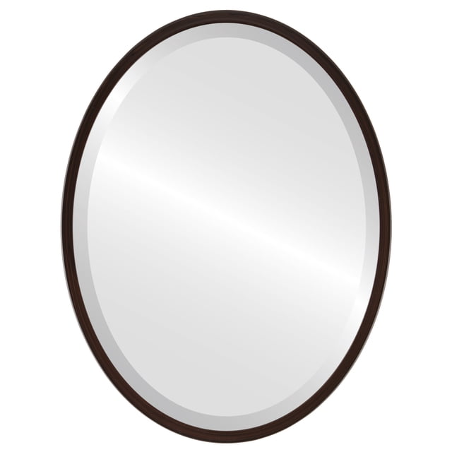 London Framed Oval Mirror - Black Walnut - 17" x 21"