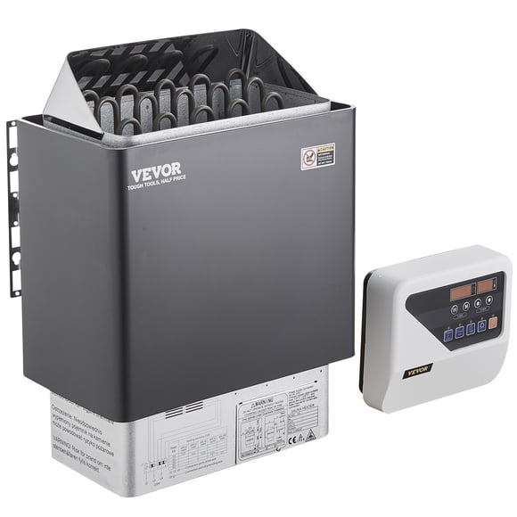 VEVOR Chauffage de Sauna, Poêle de Sauna Électrique 9KW 220V, Chauffage de Bain à Vapeur avec Contrôleur Numérique Externe, Minuterie 3 H et Température Réglable pour Max. 317-459 Pieds Cubes, Utilisation pour Douche Spa à la Maison et à l'Hôtel