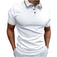 thumbnail image 2 of ylioge Mens Casual Golf Tees Shirts Pullover Short Sleeve Tshirts Shirt Button Collared Basic Solid Color Loose Comfort Relaxed Office Work Tops, 2 of 8