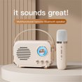 thumbnail image 4 of Retro mini speaker portable wireless Bluetooth speaker microphone outdoor karaoke, 4 of 8