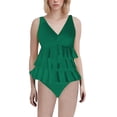 thumbnail image 1 of Duoif Maillot de Bain une Pièce pour Femme, Maillot de Bain pour Femme à Volants, Maillot Gainant Couvrant, Robe de Bain Rétro, Tenue de Bain, Maillots de Bain pour Femme, Contrôle du Ventre, Maillots de Bain pour Femme Vert TG, 1 of 4
