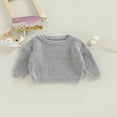 thumbnail image 3 of Chandail pour Bébé Garçon Fille Col Rond Manches Longues Pull Tricoté Chaud Automne Hiver Vêtements Beige 5-6 Ans, 3 of 7